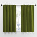 NICETOWN Window Curtains Blackout Drapes, Thermal Insulated Solid Rod Pocket Blackout Draperies for Living Room (1 Pair, 42 by 45 inches, Olive Green) by NICETOWN