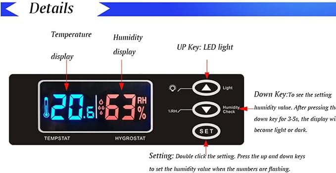 INTBUYING Camera Dry Cabinet 30L Electronic Dry Cabinet for Camera Lens Storage with Lock 2 Layers Intelligent Temperature Humidity LED Screen Noiseless - Image 4