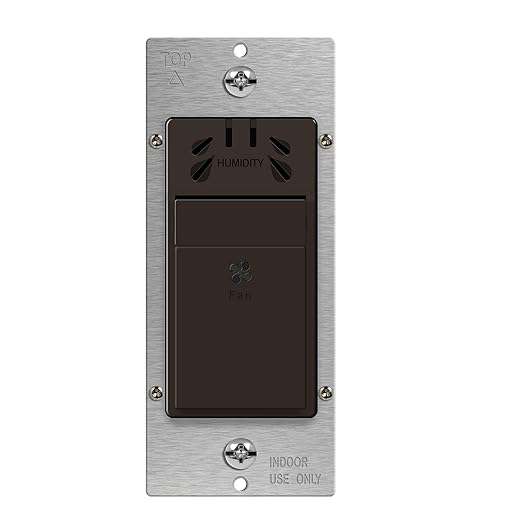TOPGREENER Humidity Sensor Switch, New Model, Air Moisture Detection for Ventilation Fan, Bathroom Fan Automated Control,Neutral Wire Required, UL Listed, TDHS5-BR, Brown by TOPGREENER