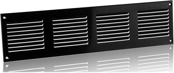 14x2 inch (Duct Opening) Vent Cover - Black Ventilation Covers for Wall and Ceiling - Metal Return Grille - HVAC AC Air Vents Register for Indoor and Outdoor Use with Mesh - Image 3