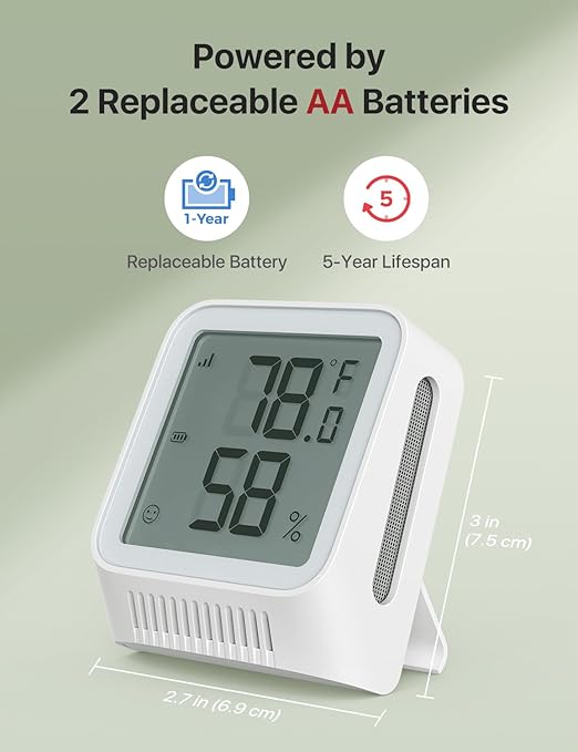 X-Sense WiFi Thermometer Indoor Hygrometer, Digital Temperature Sensor with App Notification Alerts, Temperature Humidity Meter for Room, Data Storage Export at No Charge, 3 Sensors & 1 Base Station - Image 3