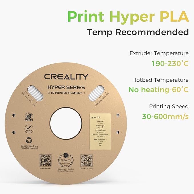 Creality Hyper PLA Filament White 2KG, Up to 600mm/s High Speed 3D Printer Filament PLA, No-Tangling Stronger Toughness Fit Most 3D Printers - Image 6