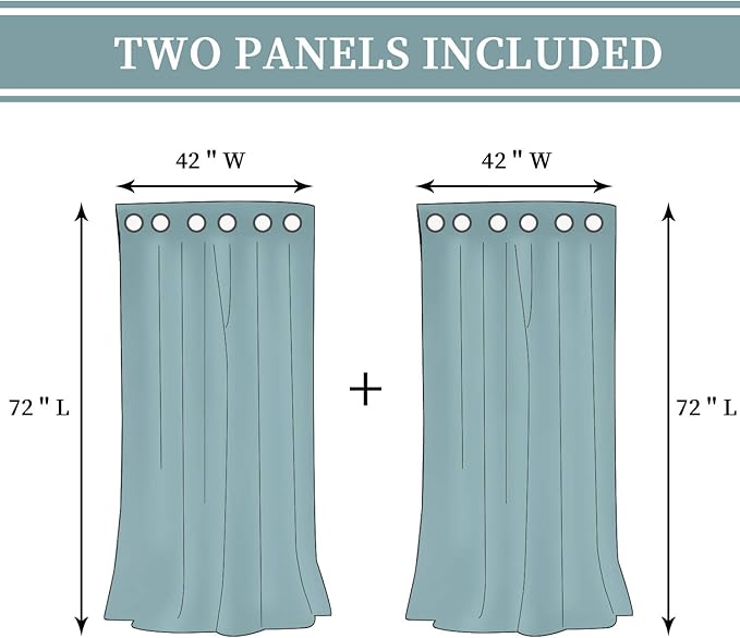 BGment Thermal Insulated 100% Blackout Curtains for Bedroom with Black Liner, Double Layer Full Room Darkening Noise Reducing Grommet Curtain (42 x 72 Inch, Pure White, 2 Panels) - Image 8