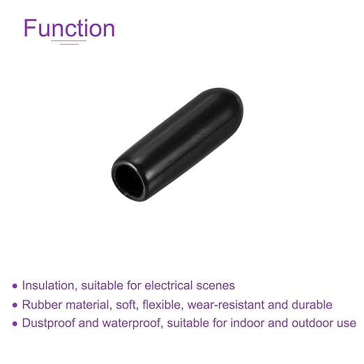 DMiotech 20 Pack 1/8" ID Black Screw Thread Protectors Rubber End Caps Bolt Covers for Screw Bolt Furniture Pipe - Image 5
