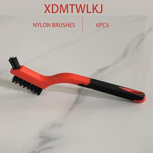 6-Pack Nylon Cleaning Brushes - Non-Scratch Nylon Bristles for Delicate Surfaces & Daily Cleaning | Ergonomic Grip with Mini Head & Hanging Hole - Image 4