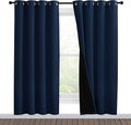NICETOWN Full Shade Curtain Panels, Pair of Energy Smart & Noise Blocking Out Blackout Drapes for Apartment Window, Thermal Insulated Guest Room Lined Window Dressing(Navy Blue, 55 x 78 inch) by NICETOWN