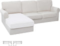 Easy-Going Stretch Sectional Couch Covers 1 Piece Chaise Lounge Slipcover L Shape Separate Cushion Couch Seat Chaise Cover for Both Left/Right Sectional Couch Snow White by Easy-Going