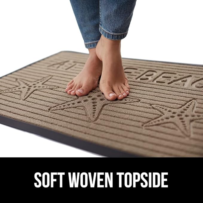 GORILLA GRIP 100% Waterproof All-Season WeatherMax Doormat, 47x35, US Designed Natural Rubber, Stain and Fade Resistant, Low Profile Indoor Outdoor Door Mats, Easy Clean Patio Mat, Sand Beach - Image 7