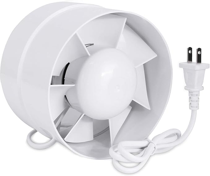 HUGOOME Inline Duct Fan 5 Inch Vent Booster, HVAC Exhaust Intake Fans 141 CFM, Ventilation Blower for Grow Tent Attic Kitchen Garage Greenhouse Basement (Φ 5 inch/110v) by atYourFingertipsHUGOOME