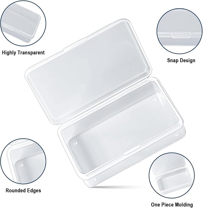 Blank Card Case, 4 Pack Clear Plastic Card Deck Box, Snaps Closed - Storage Box for Base Ball Trading Cards, Business Cards & More (4 PCS Clear) - Image 4