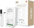 MOES WiFi Smart Temperature and Humidity Switch Module Sensor, Dual Relay Output Controller, Smart Life Tuya App Wireless Remote Control, Programmable Thermostats Kit Works with Alexa Google Assistant by MOES