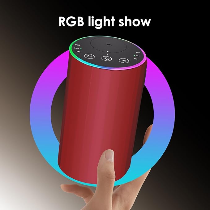 Waterless Essential Oil Diffuser, Battery Powered Mini Scent Air Machine, Aromatherapy Mist Diffuser for Home Room Car Office (red) - Image 5