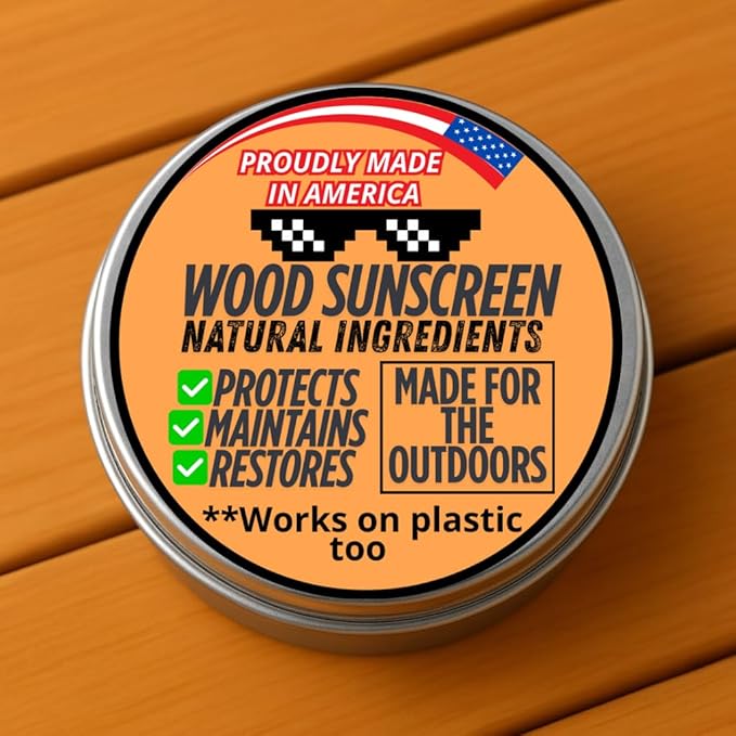 Wood Sunscreen Conditioner & UV Protectant Salve – USA Made Wood Outdoor Protector for Patio Furniture, Tables & Decks. Restores, Nourishes & Shields from Sun & Weather Damage. Long Lasting Protection - Image 8