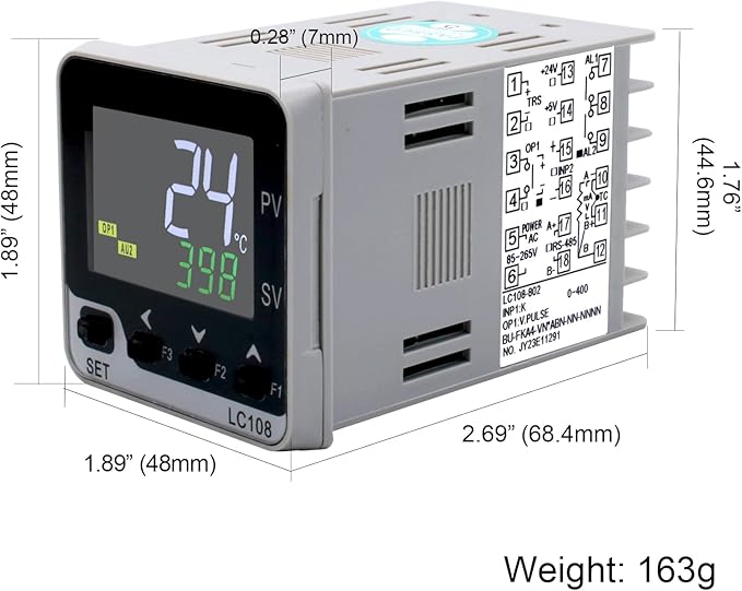 PID Temperature Controller; LC108 TC/RTD Input ;Output:SSR,Size:48*48 - Image 5