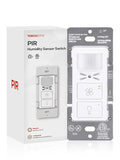 TORCHSTAR Humidity Sensor Switch with PIR Motion Detection, Adjustable Timing, Moisture Control, Automatic Fan & Light Control for Bathrooms Basements, Single Pole, 1/2 HP, White, ETL Certified by TORCHSTAR