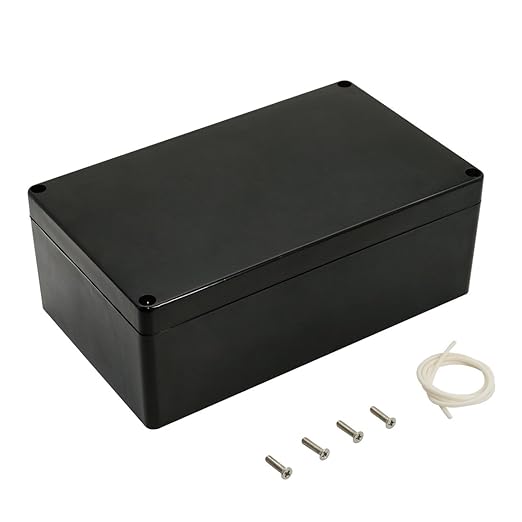 LeMotech ABS Plastic Electrical Project Case Power Junction Box, Project Box Black 7.87 x 4.72 x 2.95 inch (200 x 120 x 75 mm) by LeMotech