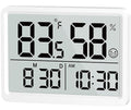 DOOMAY Room Thermometer Indoor - Hygrometer Temperature and Humidity Monitor with High Accuracy Sensor LCD Display Large Display Date Clock for Kitchen Baby Room Office (White) by DOOMAY
