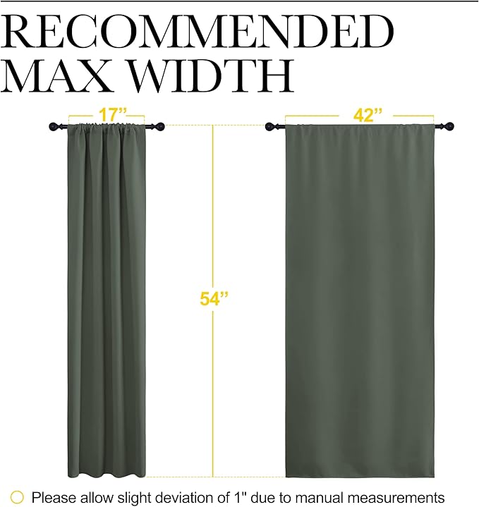 NICETOWN Bedroom Curtains Blackout Draperies - All Season Thermal Insulated Solid Rod Pocket Top Blackout Curtains/Drapes for Kid's Room (Dark Mallard, 1 Pair, 42 x 54 Inch) - Image 7