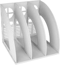 SAYEEC Magazine Holder Plastic File Sorter Binder Holder for Desk Folder Organizer Stand Book Shelf Dividers Vertical Filling Storage Rack Desktop Bookshelf Display Box for Office School Home (Grey) by SAYEEC