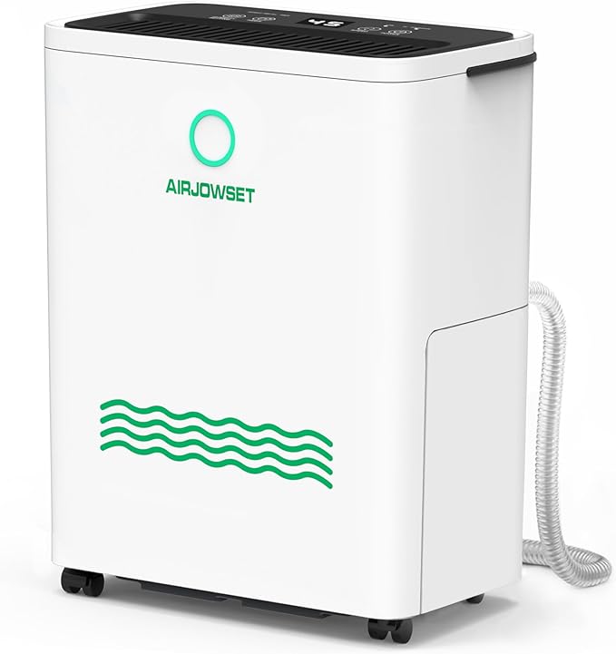 Dehumidifier for Home 2500 Sq.Ft, AIRJOWSET 30 Pints Dehumidifiers 0.6 Gallon Water Tank with Drain Hose and 24H Timer Adjustable Humidity, Dehumidifier for Basement Bedroom Bathroom by AIRJOWSET