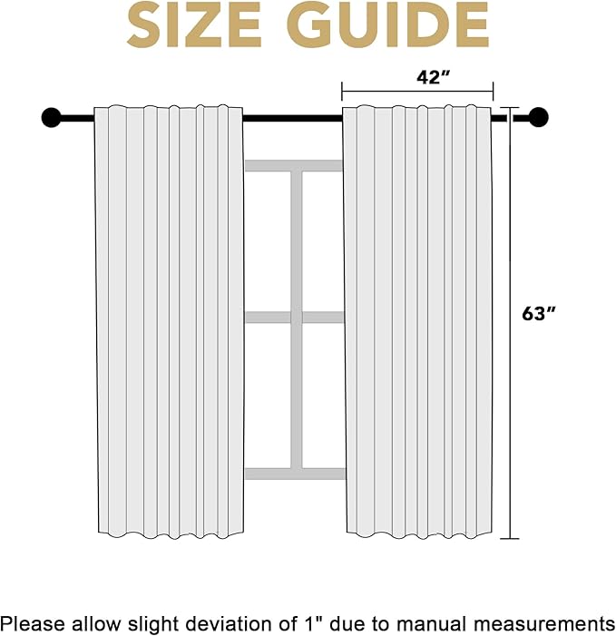 H.VERSAILTEX Blackout Curtains Thermal Insulated Window Treatment Panels Room Darkening Blackout Drapes for Living Room Back Tab/Rod Pocket Bedroom Draperies (2 Panels, Natural, 42 x 63 Inch) - Image 7