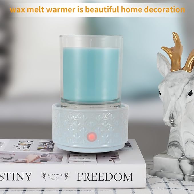 kobodon Ceramic Wax Melt Warmer - 3-in-1Electric Wax Warmer-Fragrance Candle Burner for Scented Wax Tarts and Essential Oils - Wax Melts as Gifts for Moms Grandma Women Girls（Blue） - Image 5