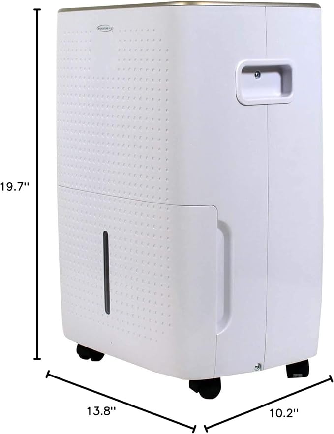 Soleus Air Energy Star Rated 1,800 SqFt., 25 Pint Dehumidifier With Mirage Display and Tri-Pat Safety Technology (25 Pint), White - Image 10