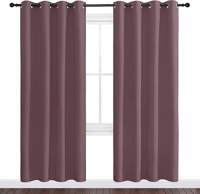 NICETOWN Dry Rose Blackout Curtains 78" Long for Office, Dining Room, 55" Wide, 2 Pieces, Guest Room, Sound Reducing Heat and Cold Block Curtain Panels for Modern Room Decorative - Image 2