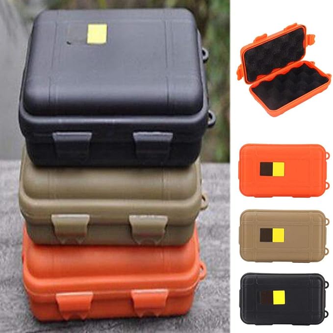 GOTOTOP 3Pcs Outdoor Survival Box, Container Storage Case Plastic Shockproof Boxes Survival Airtight Case 3 Assorted Colors 4.88'' x 2.93'' x 1.37'' - Image 3