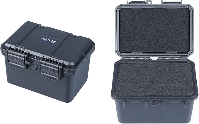 Lykus HC-1430 Mini Hard Case Dry Box with Foam Insert, Interior Size 5.5x3.5x3.7 in, IP66 Splash-Proof, Suitable for Cellphones, Tools, Small Devices and More by Lykus