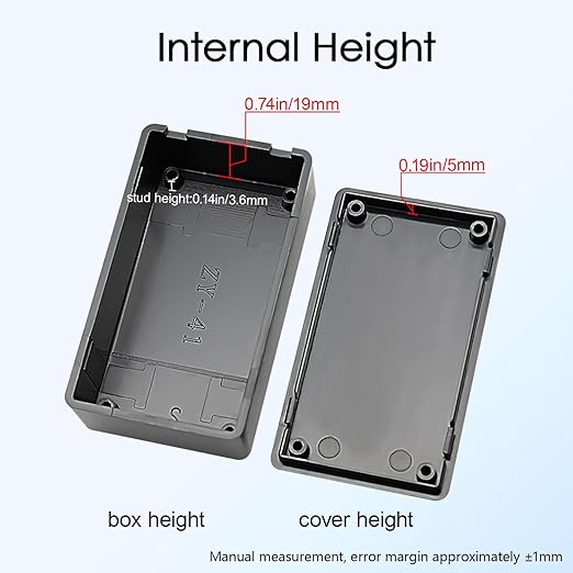 Project Box 8 Pieces Electrical Box Small Junction Box ABS Plastic Enclosure Power Electronic Case Black 2.76" x 1.65" x 0.91"(70 x 42 x 23mm) - Image 5