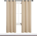 NICETOWN Room Darkening Curtain Panels for Cafe, Thermal Insulated Grommet Room Darkening Draperies/Drapes for Window (Biscotti Beige, 2 Panels, W34 x L72 -inch) by NICETOWN