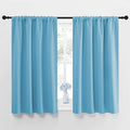 NICETOWN Kitchen Window Blackout Curtain Panels - Energy Saving Window Covering Thermal Insulated Rod Pocket Drapes for Basement(Teal Blue, Set of 2 Panels, 42 by 45 inches Long) by NICETOWN