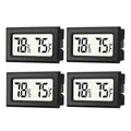 4 Pack Mini Digital Hygrometer Thermometer Gauge, Indoor Outdoor Temperature Humidity Meter for Humidifiers Greenhouse Reptile Plant Humidors, Large LCD Screen, Display in Fahrenheit (℉) (4) by JEDEW