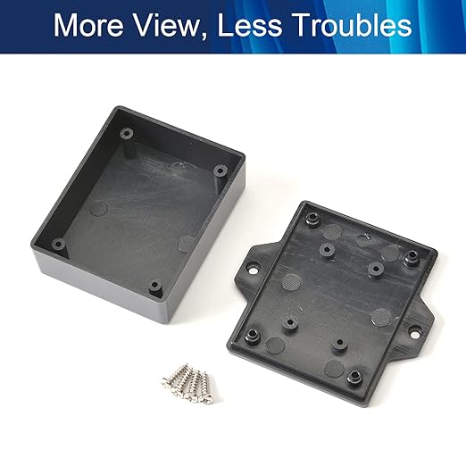 Fielect 3Pcs Project Box ABS Plastic Junction Box Dustproof Universal Electrical Project Case Enclosure with Ear Black, 2.44 x 1.97 x 0.87 inch - Image 3