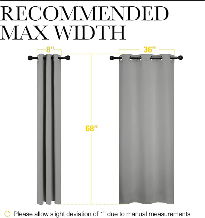 NICETOWN Thermal Insulated Grommet Blackout Curtains, Kids Window Drape Panel for Nursery, Privacy Short Curtains (Silver Grey, 2 Panels, W42 x L68 -Inch) - Image 7