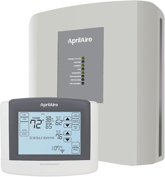AprilAire 8910W Wi-Fi Programmable Touchscreen Thermostat with IAQ Control; Amazon Alexa and Google Assistant Compatible by AprilAire