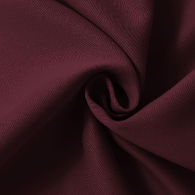 Hiasan RV Blackout Curtains for Bedroom, 52 x 36 Inches Long - Thermal Insulated & Light Blocking Window Curtains for Living Room Christmas Decor, 2 Drape Panels Sewn with Tiebacks, Burgundy - Image 9