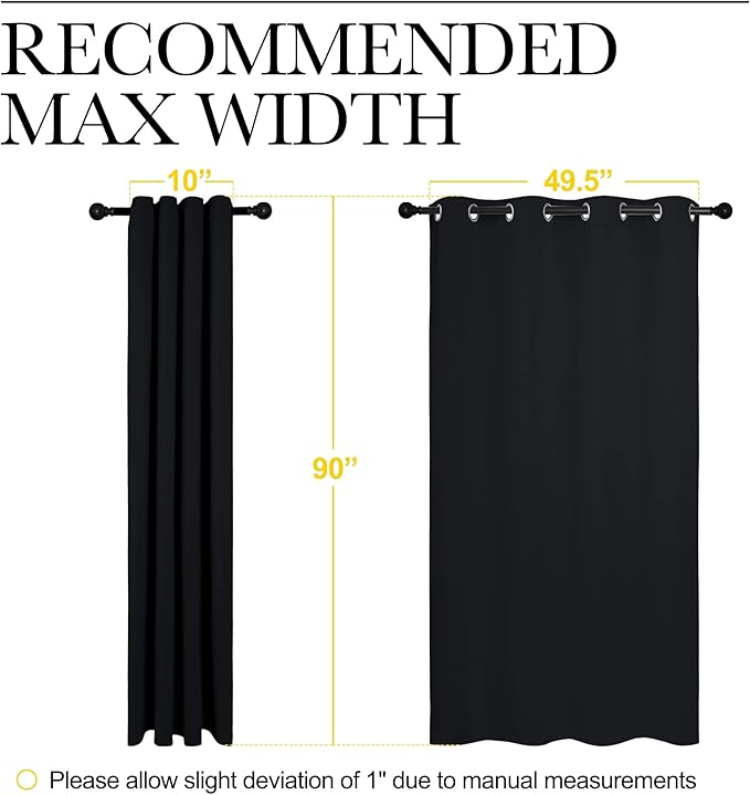 NICETOWN Halloween Patio Blackout Curtain Shades - Summer Home Decoration Thermal Insulated Grommet Blackout Draperies/Drapes for Kitchen (2 Panels, 55 inches x 90 inches, Black) - Image 7