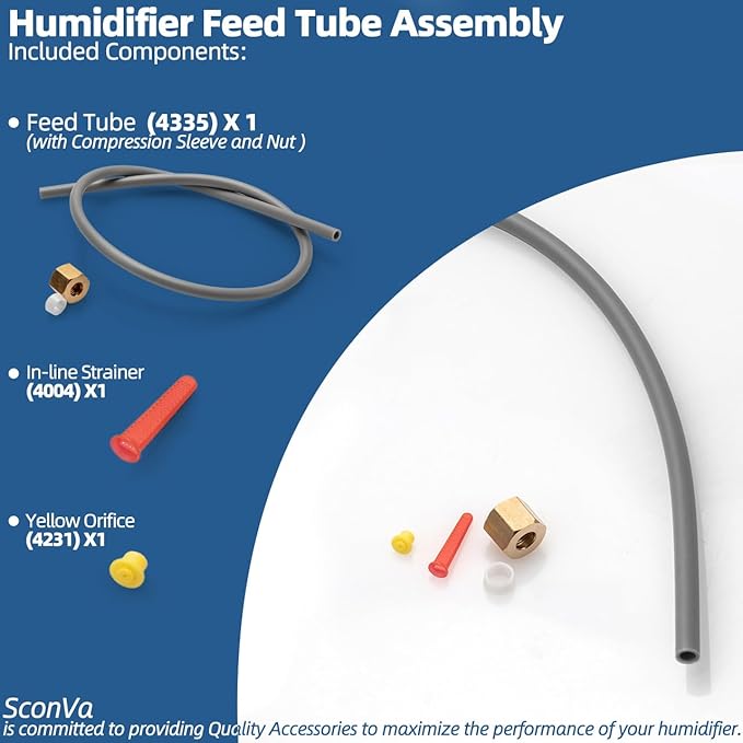 4335 Feed Tube Assembly with Compression Sleeve & Nut Compatible with Aprilaire Humidifier Models 400, 500, 600 Series Humidifier Parts & Accessories - Image 6