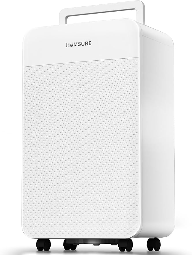 HUMSURE 4500 Sq. Ft 80 Pints Dehumidifier Equipped With Drainage Hose, Automatic Defrosting, for Basement, Home, Bathroom, Bedroom,24-Hour Timer Function by HUMSURE