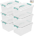6-Pack Clear Storage Latch Bins, 14 L Plastic Storage Boxes with Lid by Zerdyne