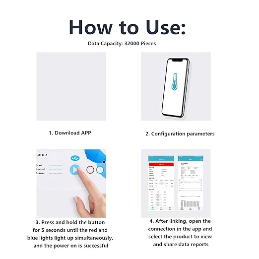 Temperature Humidity Data Logger USB BT 32000 Points Large Capacity PDF Report for Warehouse Logistics Material Temperature and Humidity Data Recorder - Image 3