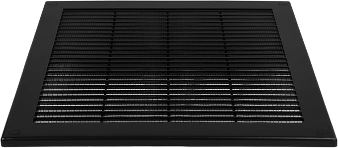 2-Pack 12" x 12" (Outer Size) Square Air Vent Cover – Black Plastic Vent Deflector - Screen Mesh, Surface Mount Wall Ceiling – Cold Air Return Soffit Air Vent Cover - Register Indoor Outdoor - Image 8