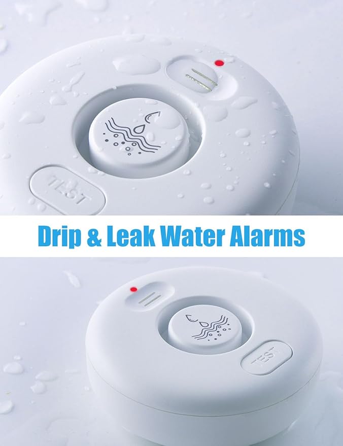 5 Pack Water Leak Alarm Detector, 120dB Loud Alert Water Sensor, IP66 Waterproof, Sensitive Leak and Drip Alert, Easy Installation for Home, Basement Flood Prevention, Bathroom, Sink, Laundry - Image 2