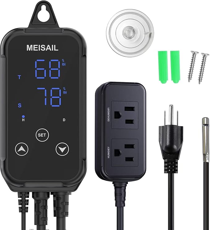Humidity Controller Greenhouse Shiitake Mushrooms Humidifying dehumidifier humhumidistat controlleridity Humidity Switch Controller for Grow Ten thygrometer humidistat Controller by MEISAIL