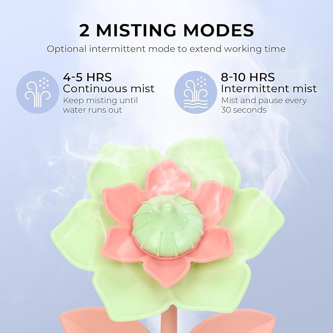 Gardenia Small Humidifier for Plant, Cool Mist Mini Humidifiers for Bedroom, Desk Personal Humidifiers with Diffuser for Indoor Office Car, Portable Humidifier for Travel - Green 260ml - Image 5