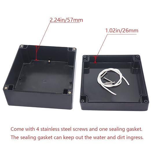 Project Box IP65 Waterproof Junction Box ABS Plastic Electrical Boxes DIY Electronic Project Case Power Enclosure 6.30x6.30x3.54 inch (160 x 160 x90 mm) - Image 4