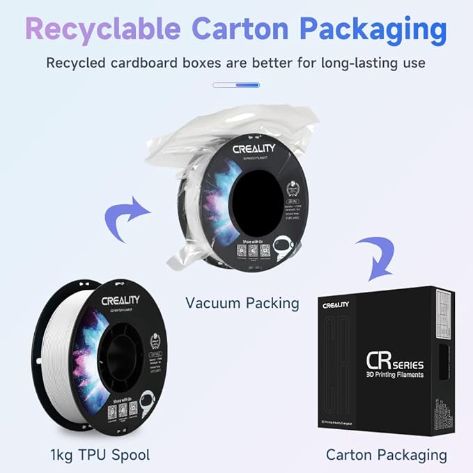 Official Creality TPU Filament, Flexible 3D Printer Filament 1.75mm, 95A Shore High Hardness & Resilience, Dimensional Accuracy +/- 0.03 mm for Most FDM 3D Printers - Image 6