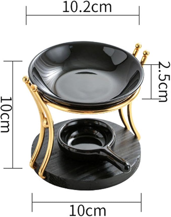 Tealight Candle Holder Oil Burner Wood Ceramic Aromatherapy Diffuser Wax Melt Burner for Yoga SPA Bedroom Bathroom Home Decoration - Image 6